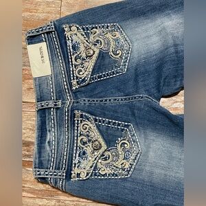 Western Boot Cut Jeans with Embroidery
